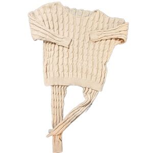 Cream Dream Cable Knit Lounge Set – 1XL Cozy Chic Vib ☕️